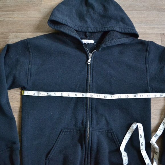 Native Salmon Tribal Art Zip-up Black Sweatshirt Pisces Size Small - Picture 4 of 5